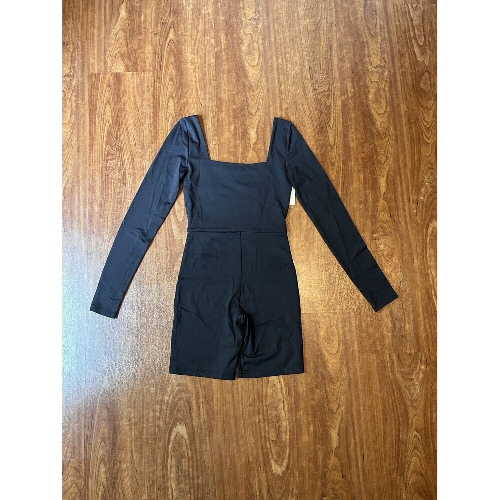 NEW Aritzia Babaton Black Long Sleeve Square Neck Bodycon Jumpsuits Rompers Sz S - Picture 4 of 4